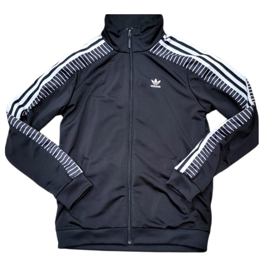 Adidas Originals Black & White Zip Up Track Jacket Size Small